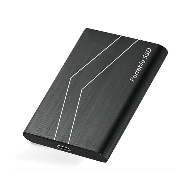 Disco duro externo portátil XLOAZKH de 2 TB y 2,5 pulgadas en carcasa metálica negra