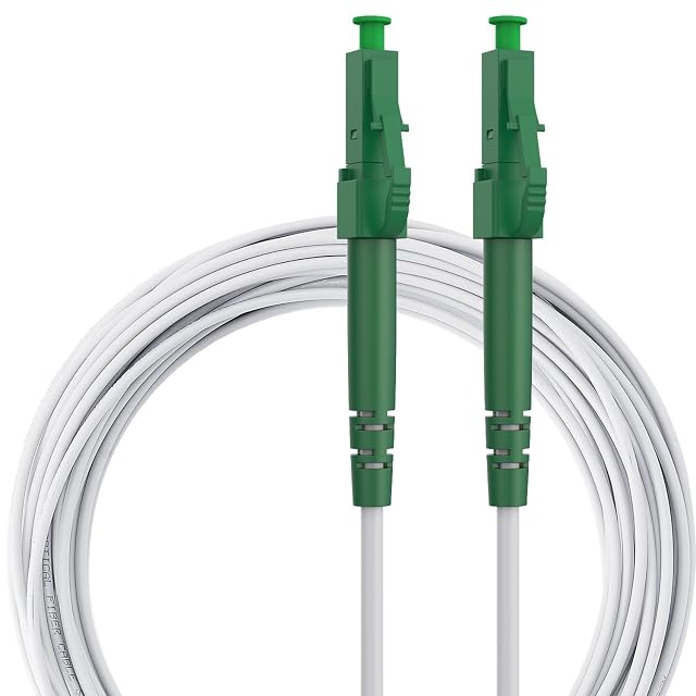Latiguillo de fibra simplex amarillo Speedoptic con conectores LC/APC verdes