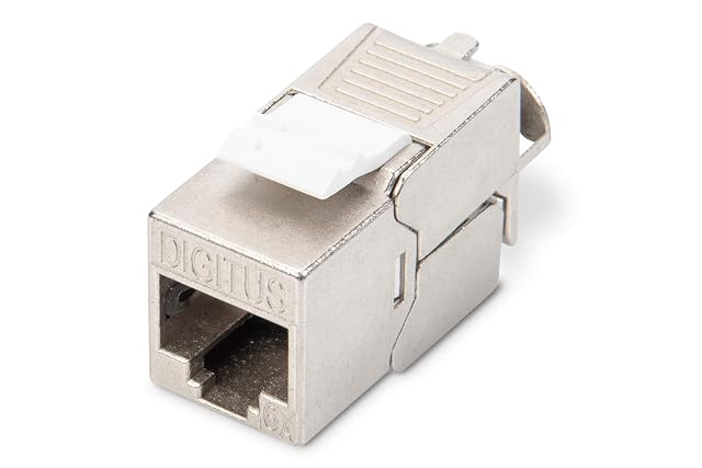 Módulo keystone apantallado Cat 6A DIGITUS con toma RJ45 y pestaña de plástico