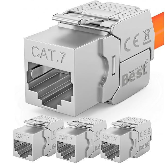 Módulo keystone apantallado Cat 7 Germany B.e.s.t con cuerpo totalmente metálico