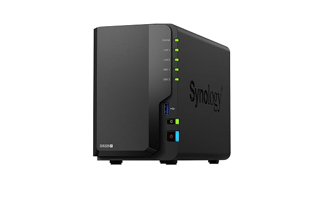 Carcasa NAS Synology DS225+ Diskstation de dos bahías con dos tomas RJ-45