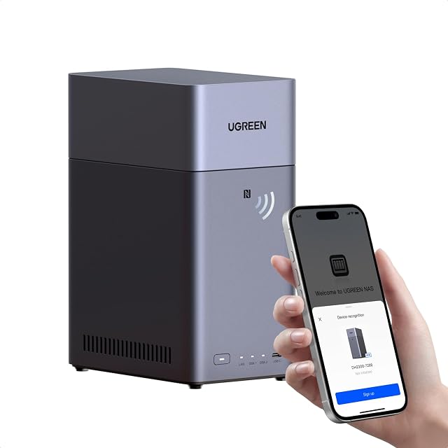 Carcasa NAS UGREEN NASync DH2300 de dos bahías vendida sin unidades