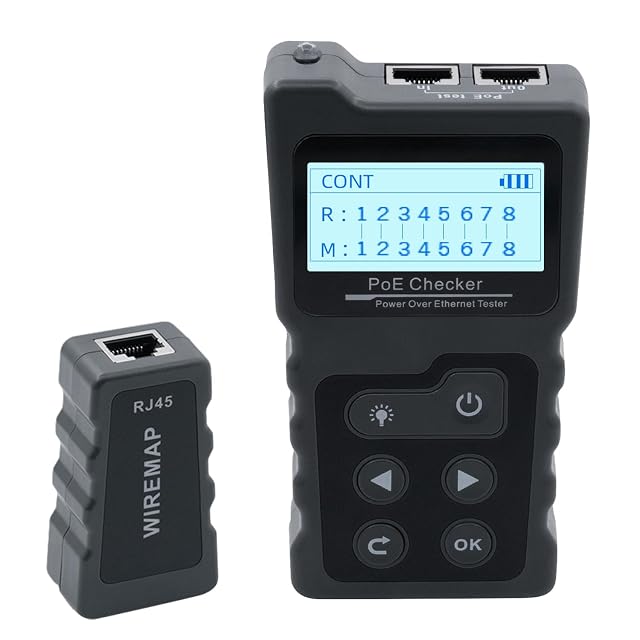 Comprobador de cable RJ45 multifunción Tolesum con pantalla LCD e interfaz remota