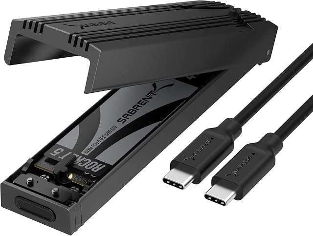 Carcasa SABRENT para SSD NVMe con disipador de aluminio y conector USB Type-C