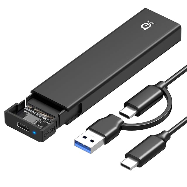 Carcasa Xiaobi de aluminio para SSD M.2 NVMe con cierre de clic sin herramientas y conector USB-C