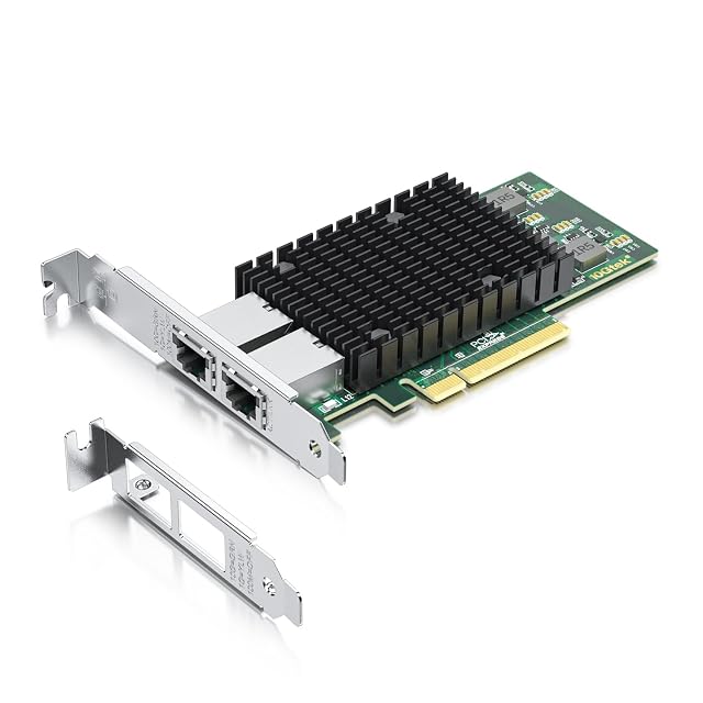 Tarjeta de red PCI Express 10Gtek de 10GbE con dos puertos y dos tomas RJ45 de cobre