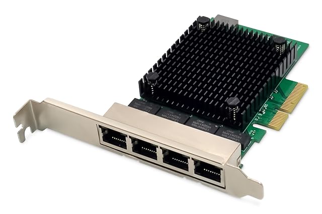 Tarjeta de red de servidor PCIe DIGITUS DN-10136 de cuatro puertos Ethernet de 2,5 gigabits