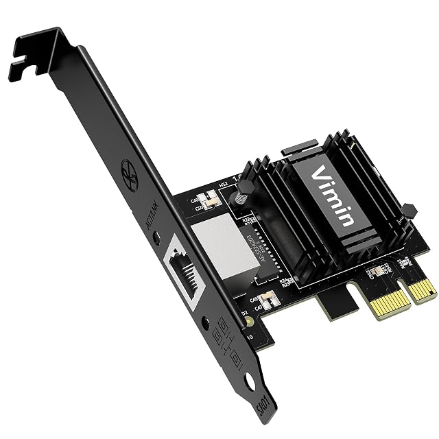 Tarjeta de red PCIe VIMIN 2.5G Base-T con una toma RJ45 y una controladora Realtek