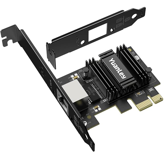 Tarjeta adaptadora Ethernet PCI Express YuanLey de 2,5G con disipador y una toma RJ45