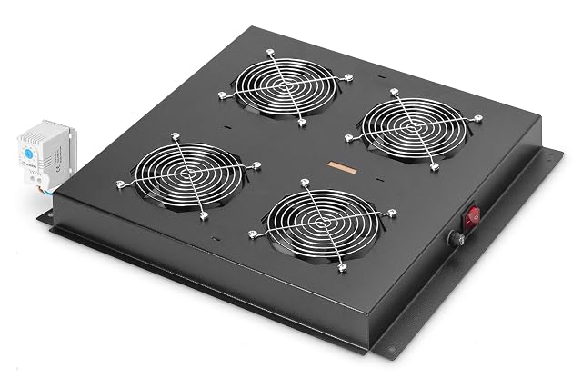 Módulo de ventilación de techo DIGITUS negro de cuatro ventiladores para armario de red