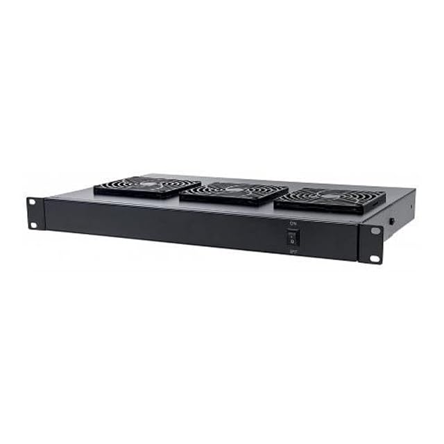Unidad de ventilación Intellinet negra de 19 pulgadas 1U con dos ventiladores montada en los perfiles del rack