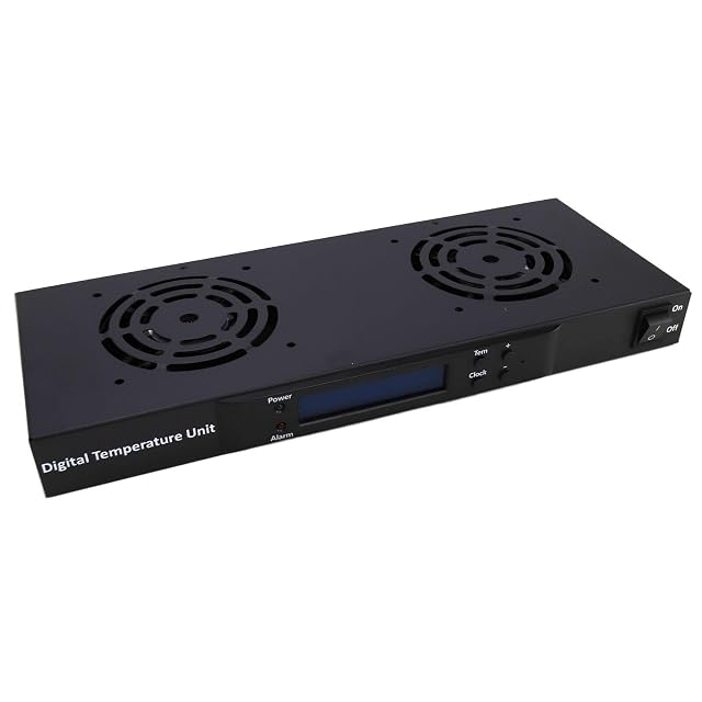 Bandeja de ventilación kenable negra de 19 pulgadas 1U con dos ventiladores y pantalla LCD de termostato