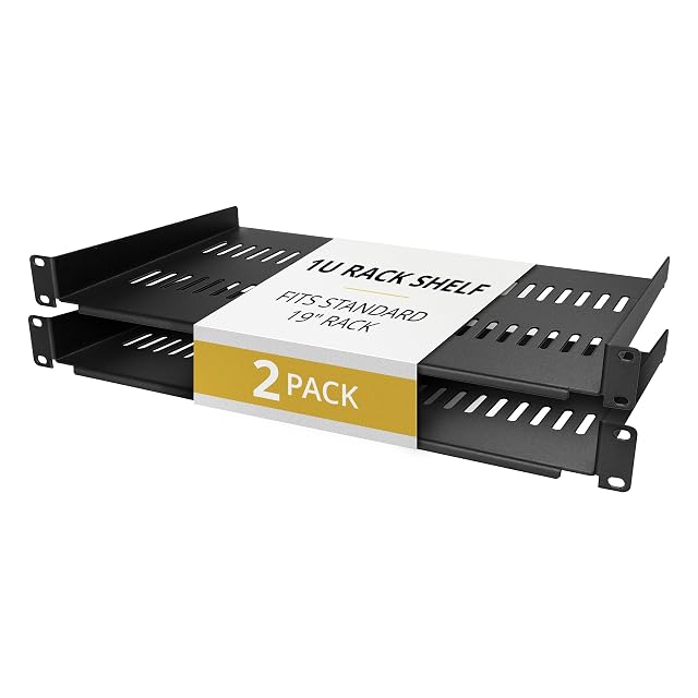 Pareja de bandejas de rack en voladizo StarTech negras perforadas de 19 pulgadas 1U