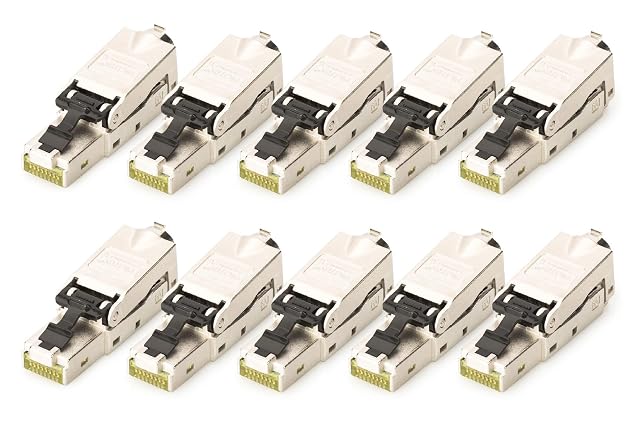 Conector RJ45 Cat 6A apantallado de terminación en campo DIGITUS en zinc niquelado