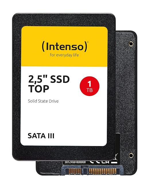 Unidad de estado sólido interna SATA Intenso Top de 1 TB en formato de 2,5 pulgadas, en negro