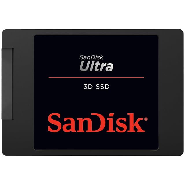 Unidad de estado sólido interna SATA SanDisk Ultra 3D de 2 TB en formato de 2,5 pulgadas, en negro