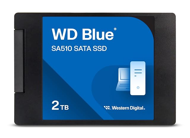 Unidad de estado sólido interna SATA WD Blue SA510 de 2 TB en formato de 2,5 pulgadas