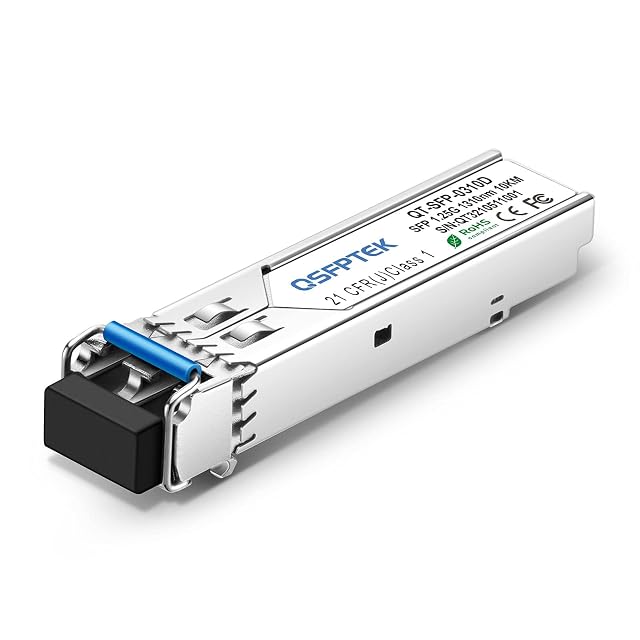 Transceptor SFP gigabit QSFPTEK con puerto óptico LC dúplex y cuerpo metálico