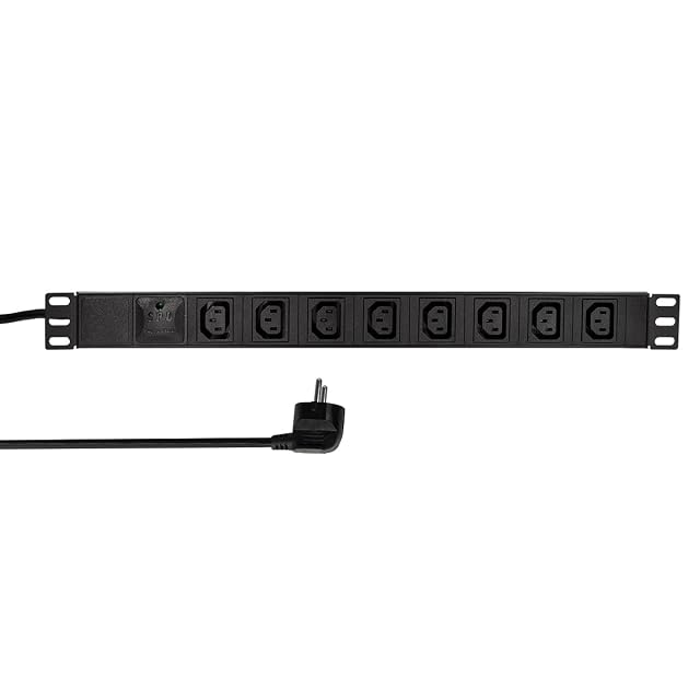 Regleta de rack LogiLink PDU8A01 negra de 19 pulgadas con tomas IEC C13