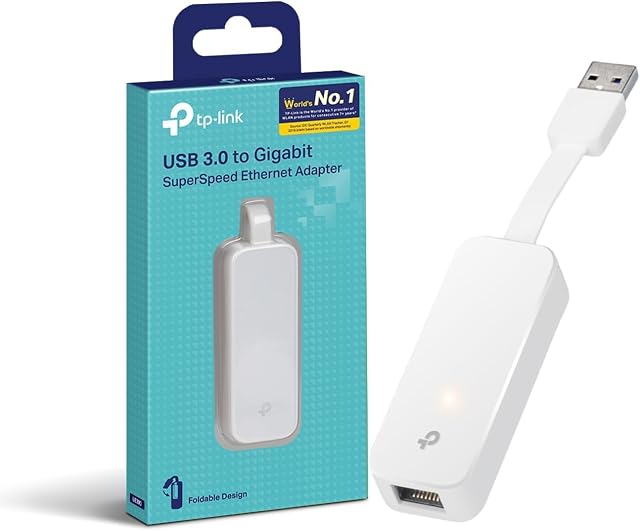 Adaptador de USB 3.0 a Ethernet gigabit TP-Link UE300 con conector metálico plegable