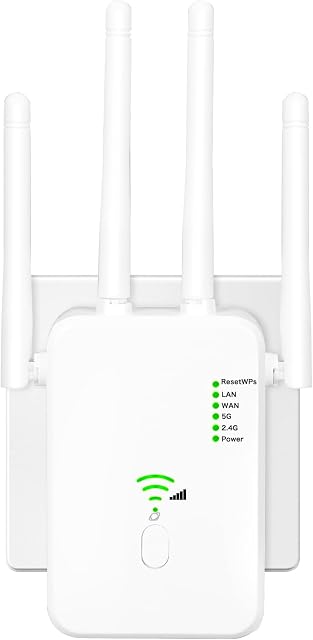Repetidor inalámbrico de doble banda Bfhdbdt blanco con cuatro antenas externas