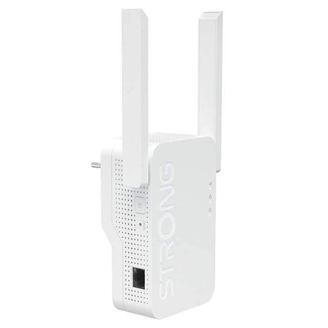 Repetidor Wi-Fi 6 de doble banda STRONG blanco con dos antenas externas orientables